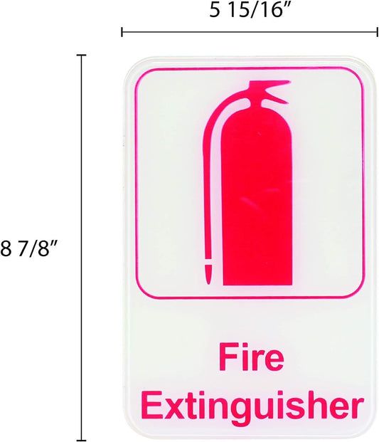 6" x 9" Fire Extinguisher Sign with Easy Peel Self-Adhesive Red on White Color Set of 2- Waterproof Self Adhesive Store Signs Indoor/Outdoor Warning Marker Home Business Use