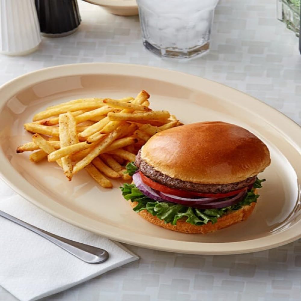 Narrow Rim Platter Melamine Set of 12 - Dishwasher Safe Break-Resistant Reusable Serving Platter Kitchen Dinnerware Appetizer Plates Serving Trays