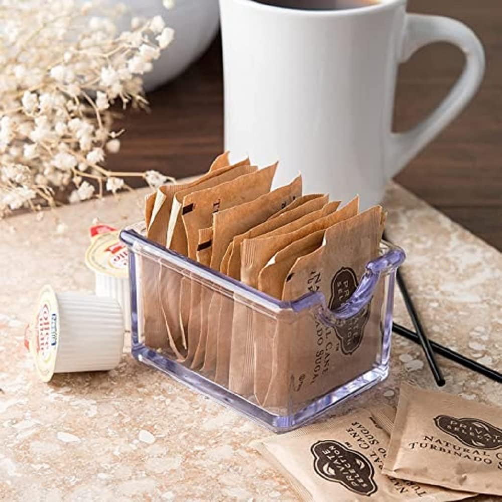 Set of 12 Sugar Packet Holder Plastic - Sugar Caddy Holder for Sweetener Packets Organizer Caddy for Coffee Bar Tea Bag Organizer for Table Restaurant Hotel