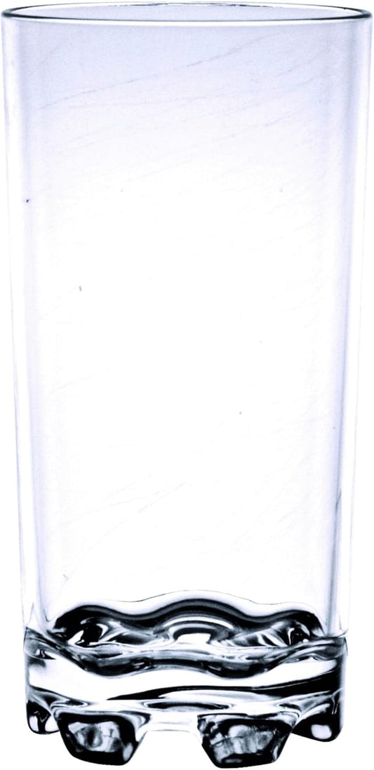 Classic Tumbler Polycarbonate with Footed Heavy Base Clear Color- Highball Drinking Glass Clear Tall Glass Cup Water Glass Mojito Glass Cup Cocktail Glass