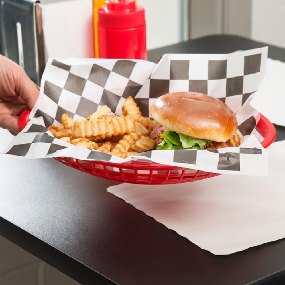 9-3/8" Oval Fast Food Basket Plastic - Fry Fast Food Reusable Foodservice Restaurant Diner Tray Plates Restaurant Deli Serving Chicken Burgers Sandwiches & Fries