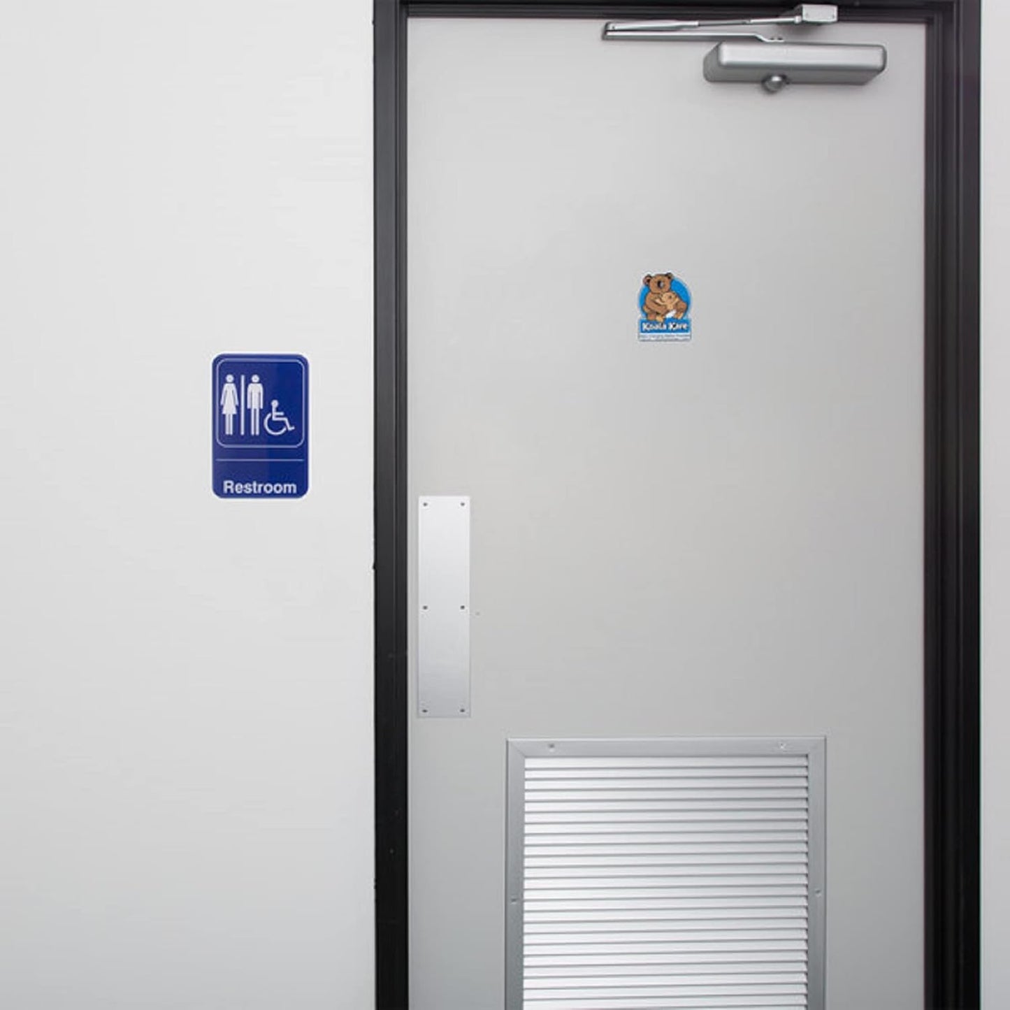6" x 9" Restrooms/Accessible Bathroom Sign with Easy Peel Self-Adhesive White on Blue Color Set of 2- Waterproof Self Adhesive Store Signs Indoor/Outdoor Warning Marker Home Business Use