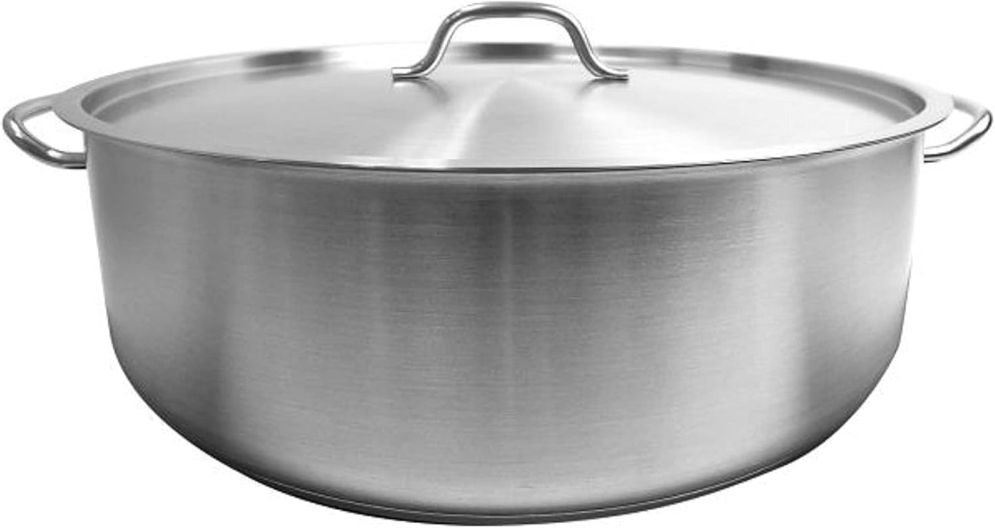 Stainless Steel Braiser Pot with Encapsulated Base and Cover - Heavy-Duty Brazier Pot Cookware Braiser for Soup Meat Bread Baking Dishwasher Safe and Oven Safe NSF Certified
