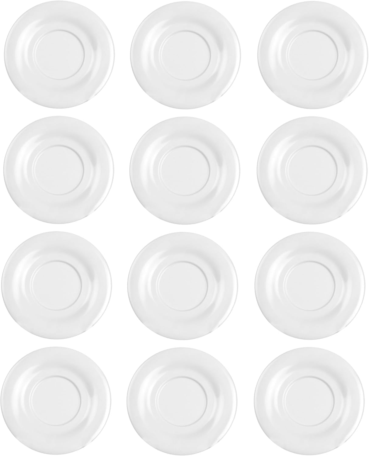 5-1/2” Saucer Melamine Set of 12 for Bouillon Cup/Salad Bowl - Dishwasher Safe Break-Resistant Appetizer Dessert Plates Coffee Cup Saucers Drinkware Home Cafe