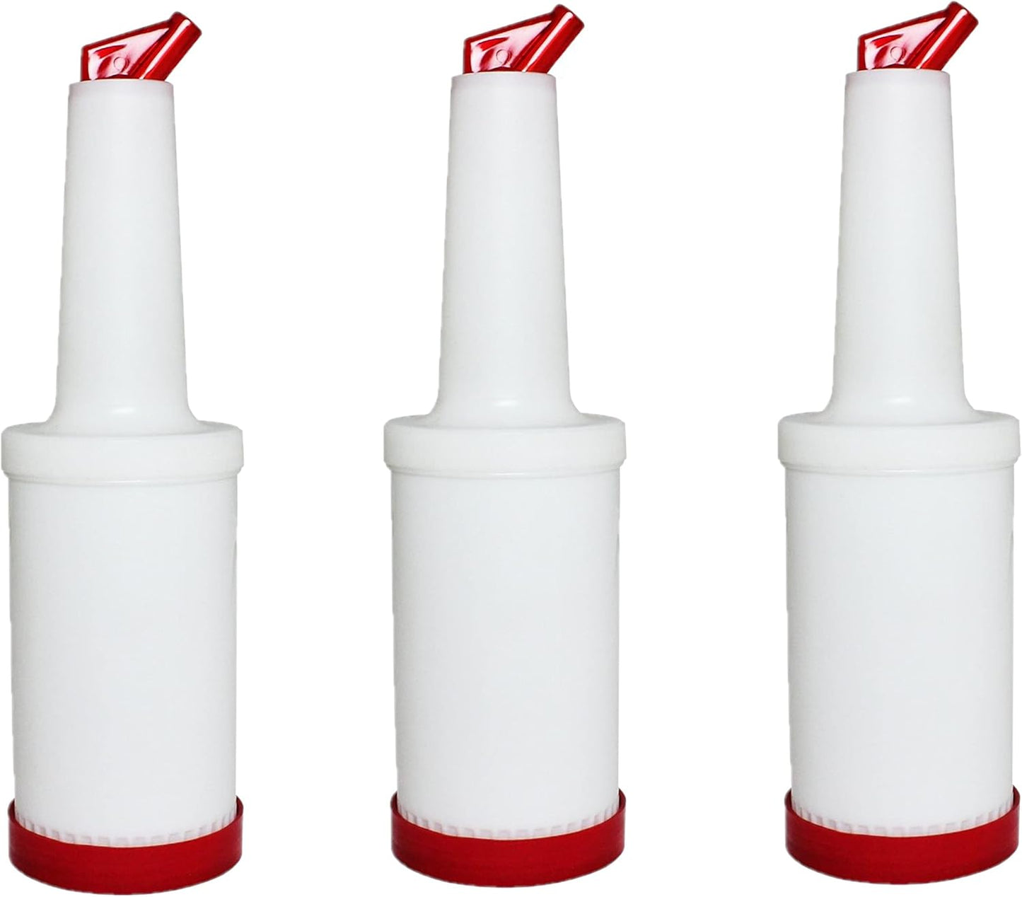 Pour and Store Fruit Juice and Liquor Pour Bottles Set of 3- Juice Pouring Bottle Containers Bar Pour Bottles Plastic Juice Pour Bottles Plastic Barware for Bars & Event