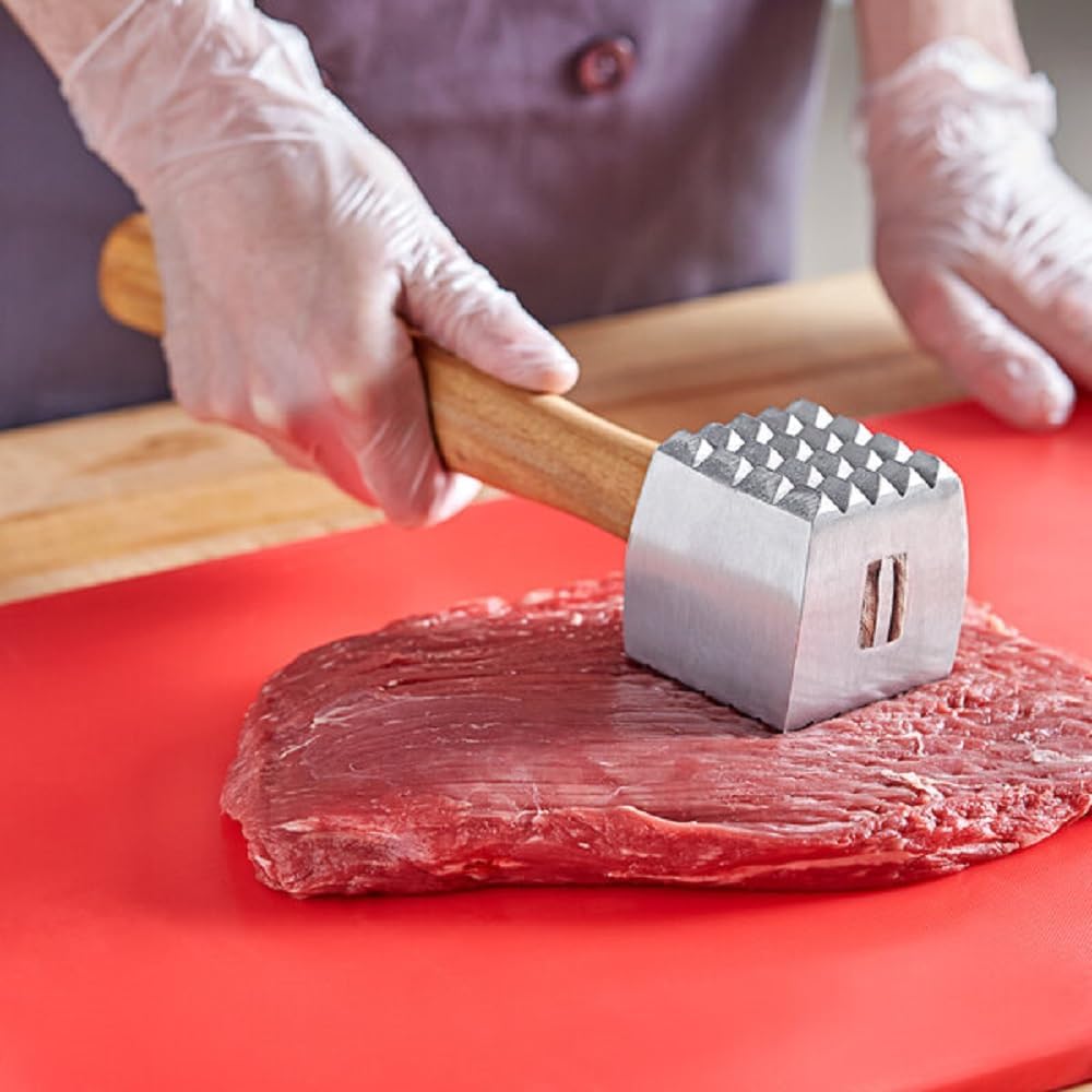 Meat Tenderizer Aluminum Head and Handle- Meat Tenderizer Hammer Dual-side Mallet for Kitchen Heavy Duty Pounder For Tenderizing Steak Beef Chicken and Fish
