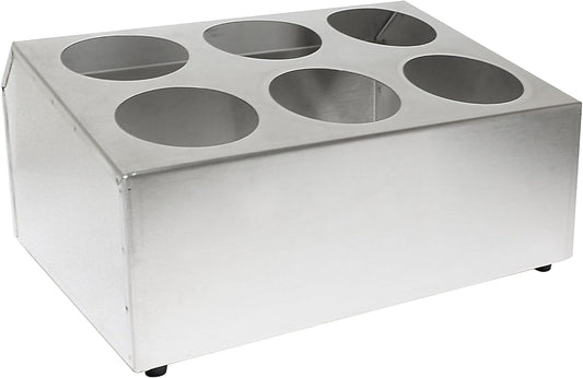 Cavities Stainless Steel Flatware Cylinder Holder- Flatware Cutlery Organizer Holder Holes Utensil Flatware Tableware Organizer Silverware Caddy Holder for Kitchen Home Restaurant