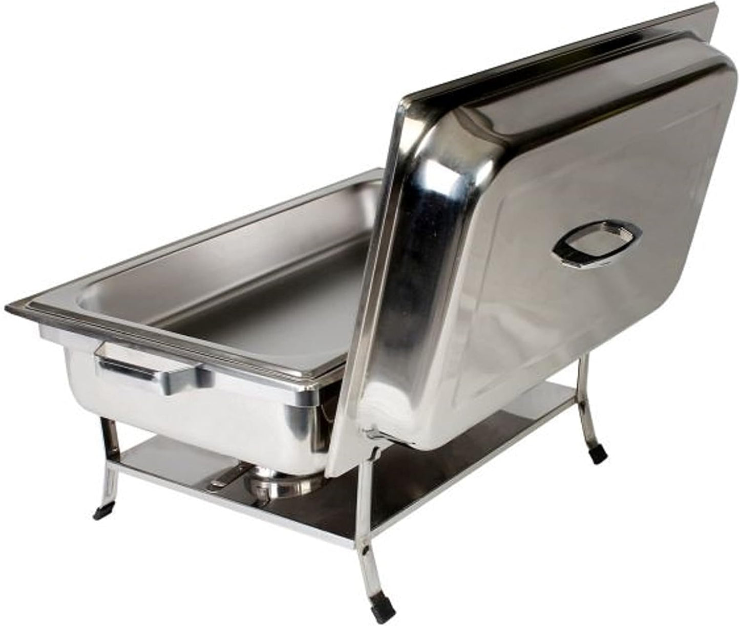 Stainless Steel Full Size Continental Chafing Dish Brass Accent Complete Set- Food Warmer Chafers and Buffet Warmer Sets for Catering Event Party Holiday Buffet Weddings Catering