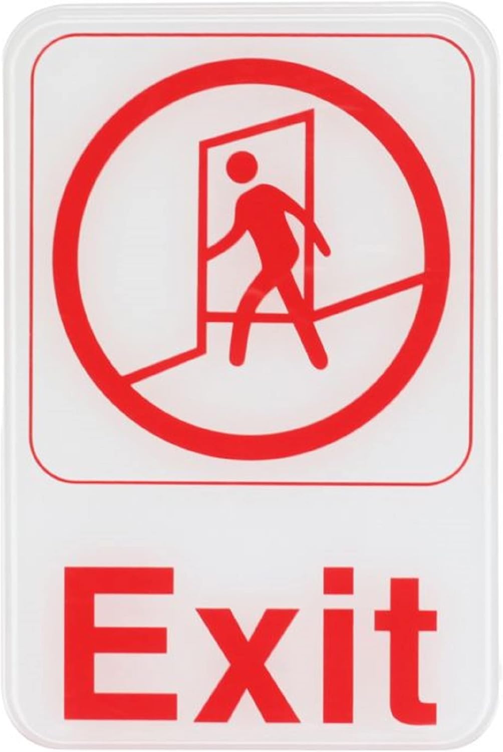 6" x 9" Exit Sign with Easy Peel Self-Adhesive Red on White Color Set of 2- Waterproof Self Adhesive Store Signs Indoor/Outdoor Warning Marker Home Business Use