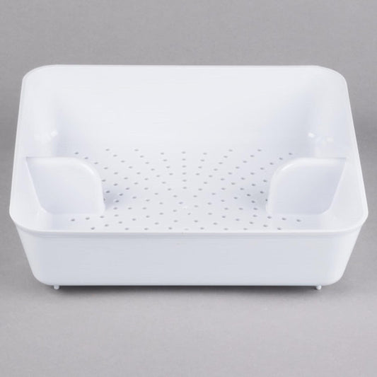 8.5-inch White Floor Drain Strainer 1/8-inch Holes- Square Sink Drain Basket for Restaurants Home and More