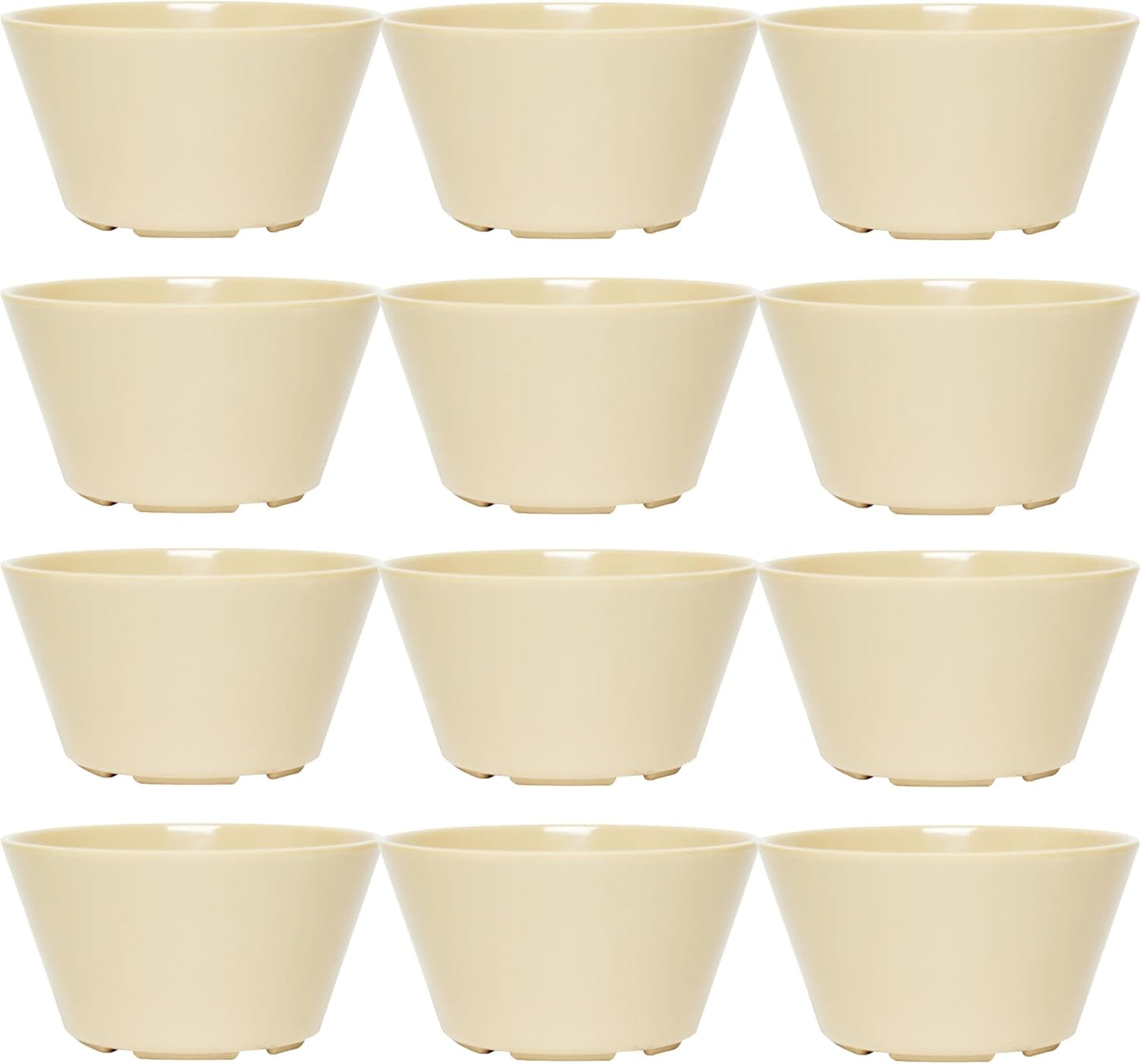 8 oz Bouillon Cup Melamine Set of 12- Dinnerware Soup Bowls Small Bowls for Side Dishes Dessert Soup Chili Dipping Sauce Dishwasher Safe Break-Resistant
