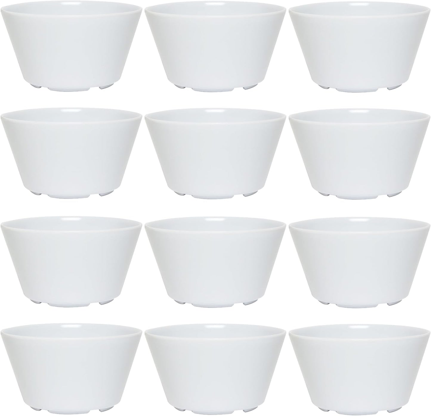 8 oz Bouillon Cup Melamine Set of 12- Dinnerware Soup Bowls Small Bowls for Side Dishes Dessert Soup Chili Dipping Sauce Dishwasher Safe Break-Resistant