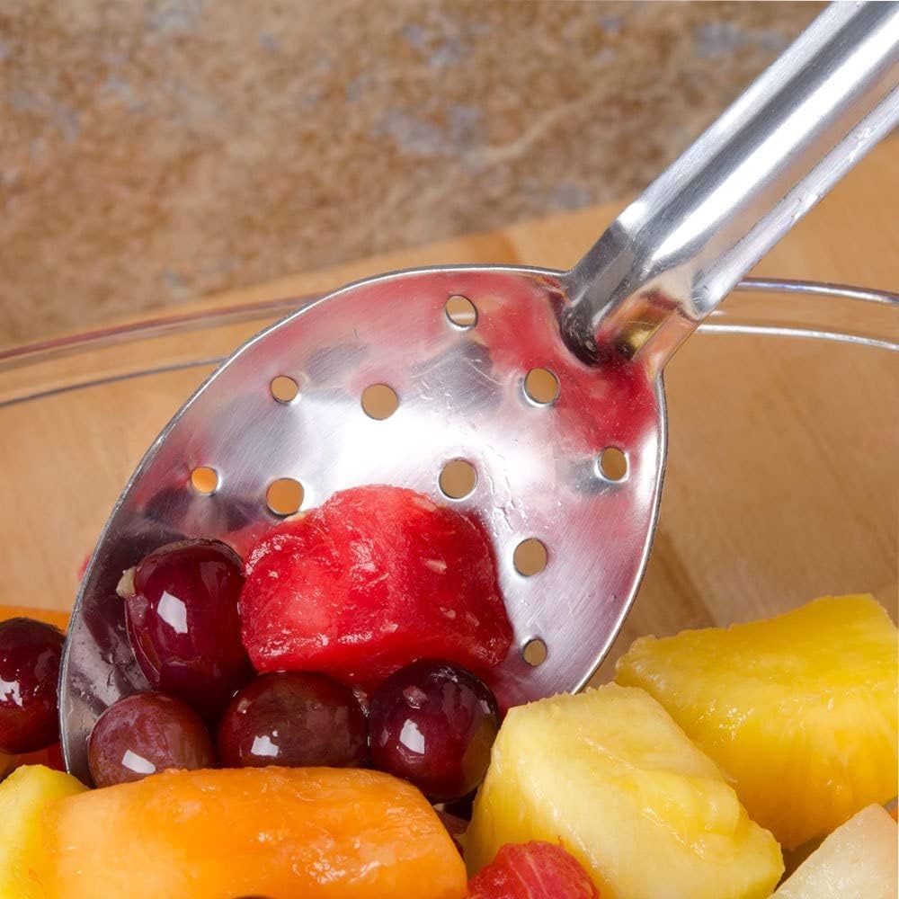 Basting Spoon Stainless Steel with Hanging Slot- Basting Spoon Utensil Spoon for Mixing Stirring Cooking & Serving Kitchen Accessories Restaurants and Home