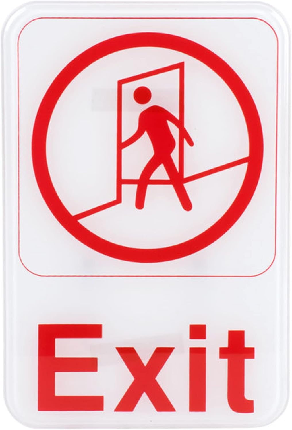 6" x 9" Exit Sign with Easy Peel Self-Adhesive Red on White Color Set of 2- Waterproof Self Adhesive Store Signs Indoor/Outdoor Warning Marker Home Business Use