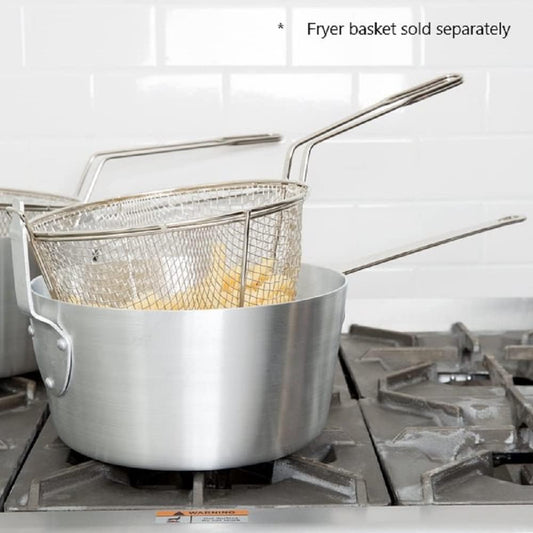Aluminum Fryer Saucepan with Front Stem Catcher- Deep Frying Pot Deep Fryer for Fast Cooking and Easy Cleaning for Soup Pot French Fries Stews Mirror-Finished