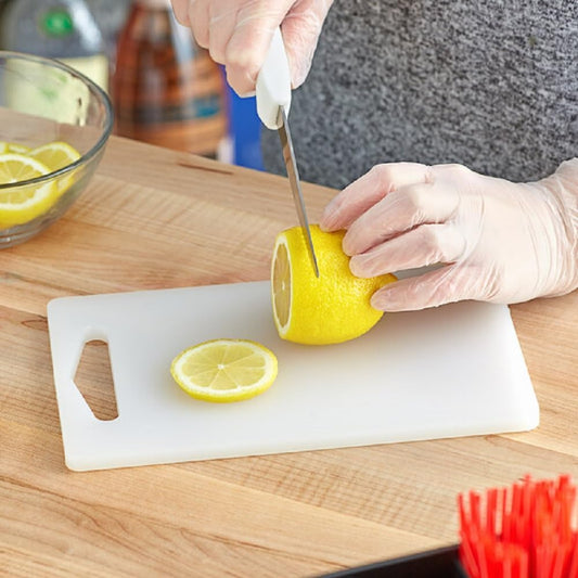 Utility Cutting Board White Plastic with Handle- Non-Skid Plastic Chopping Board Cutting Board for Kitchen Meat Vegetables Fruits Home Restaurants Dishwasher Safe