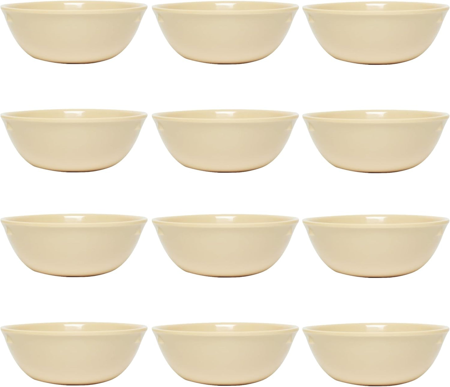 Nappie Bowl Melamine Set of 12- Dishwasher Safe Break-Resistant Reusable Bowls Serving Soup Bowl Broth Cups Soup Bowls Ice Cream Dipping Sauce