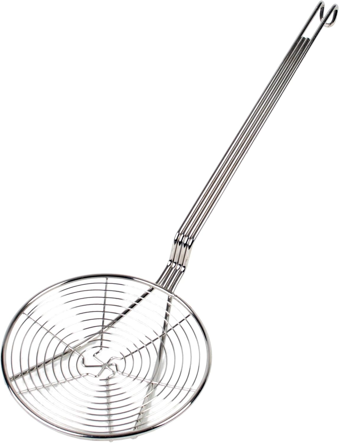 Round Spiral Wire Skimmer with 13" Handle Length Nickel Plated- Kitchen Utensil Food Strainer Skimmer Spoon for Cooking Sieve Sifters Rice Quinoa Pasta Fruits Vegetables etc.