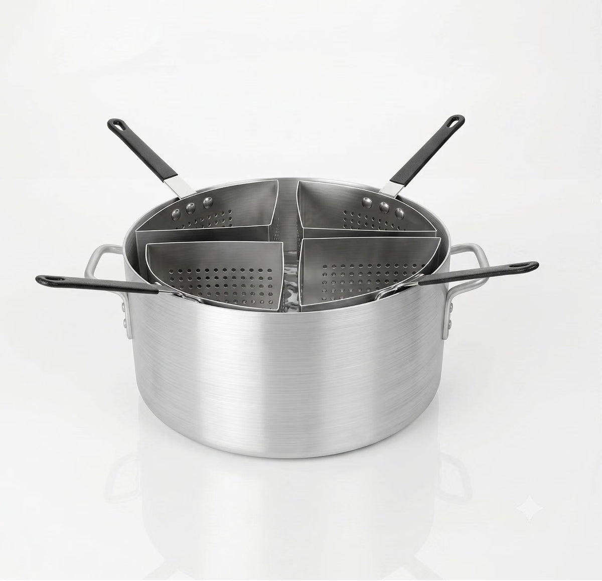 20 Qt. Aluminum Pasta Cooker with 4 Stainless Steel Inserts Set - Pasta Pot Pasta Cooker Strainer Basket Multipurpose Pasta Cookware for Spaghetti Vegetable Blanching Home Kitchen