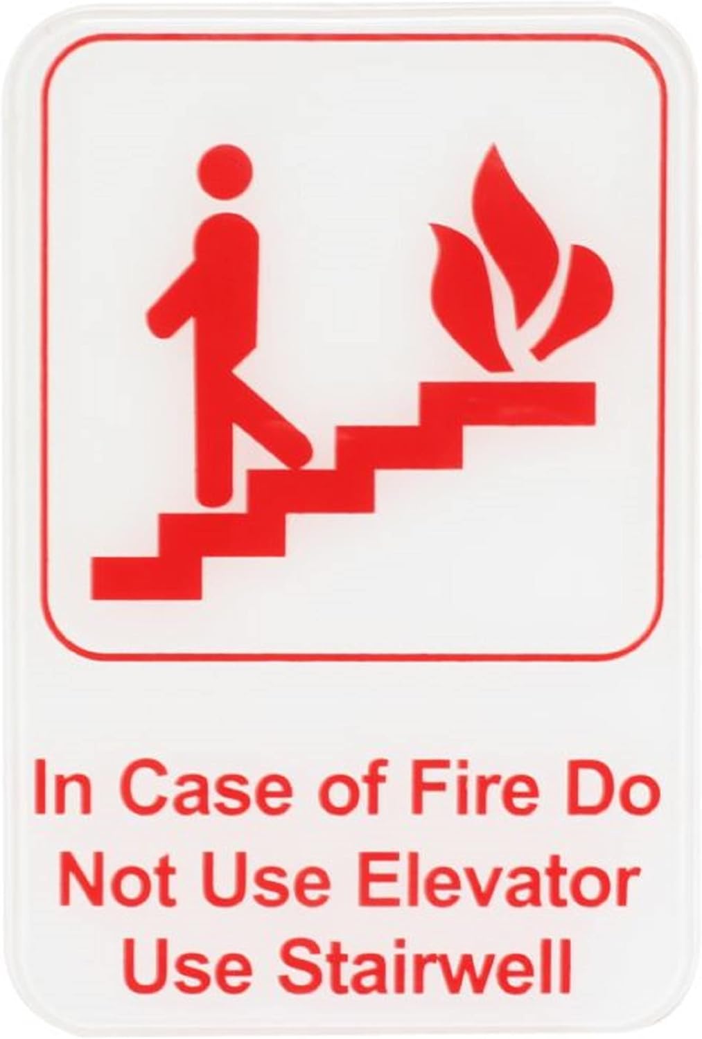 6" x 9" In Case of Fire Do Not Use Sign with Easy Peel Self-Adhesive Red on White Color Set of 2- Waterproof Self Adhesive Store Signs Indoor/Outdoor Warning Marker Home Business Use