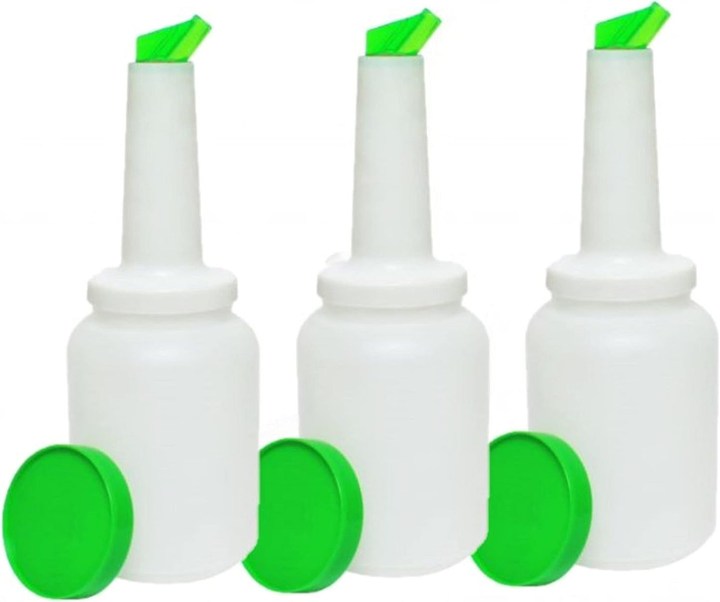Pour and Store Fruit Juice and Liquor Pour Bottles Set of 3- Juice Pouring Bottle Containers Bar Pour Bottles Plastic Juice Pour Bottles Plastic Barware for Bars & Event