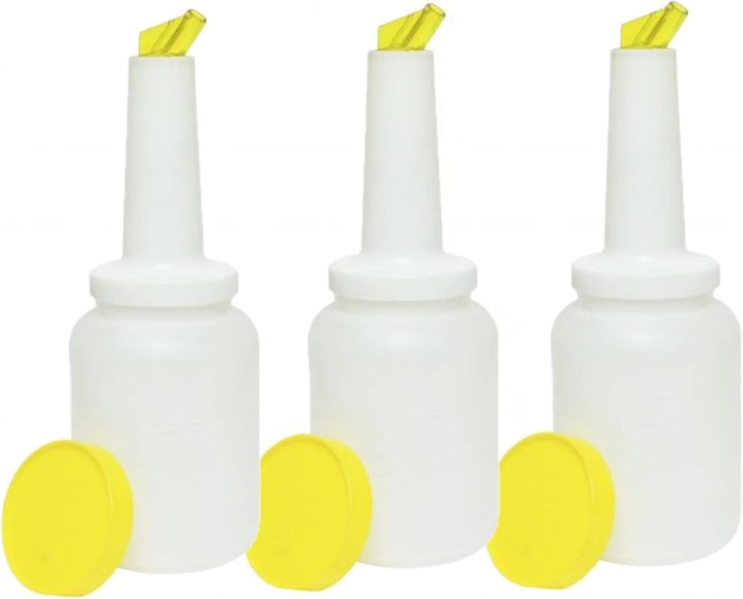 Pour and Store Fruit Juice and Liquor Pour Bottles Set of 3- Juice Pouring Bottle Containers Bar Pour Bottles Plastic Juice Pour Bottles Plastic Barware for Bars & Event
