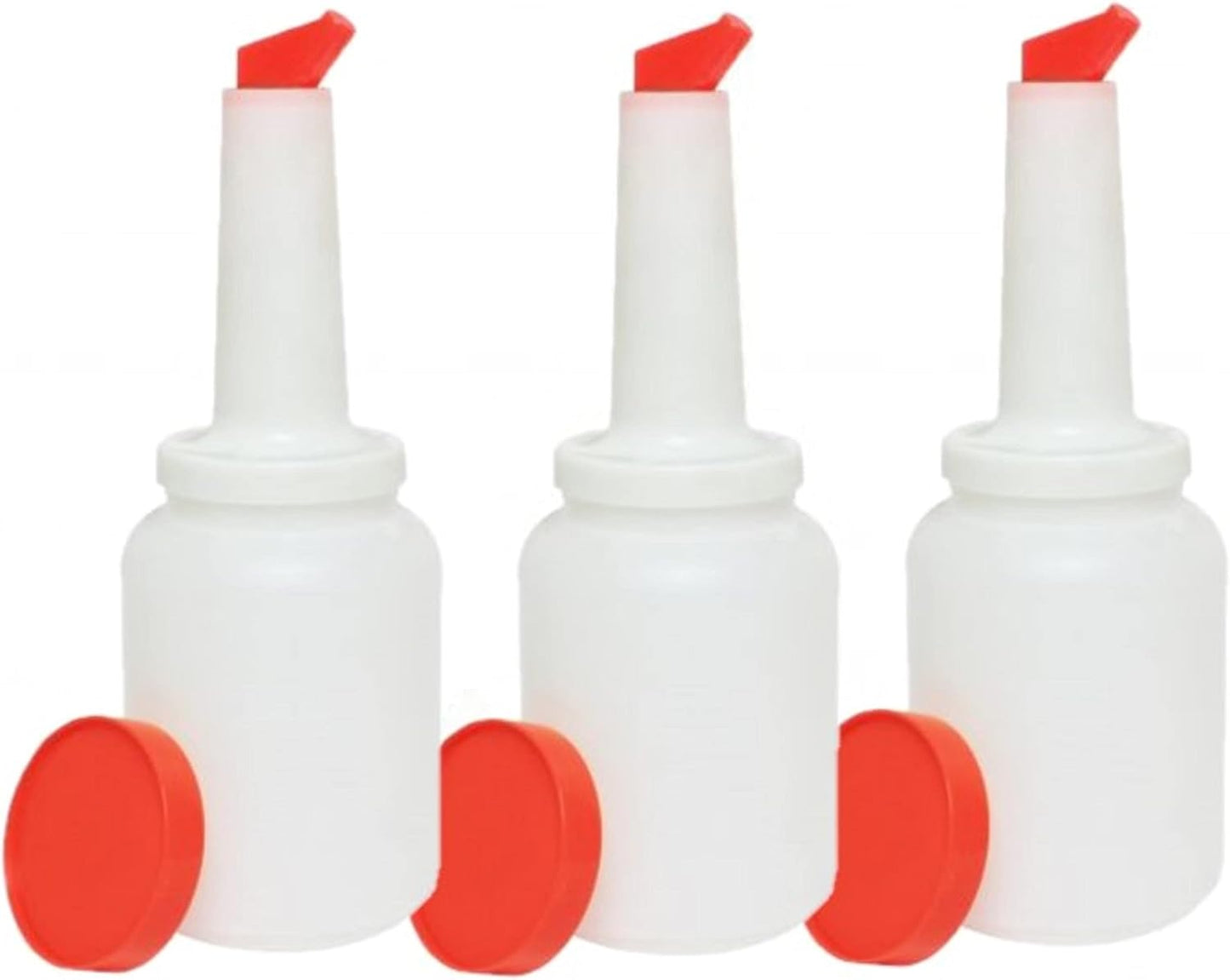 Pour and Store Fruit Juice and Liquor Pour Bottles Set of 3- Juice Pouring Bottle Containers Bar Pour Bottles Plastic Juice Pour Bottles Plastic Barware for Bars & Event