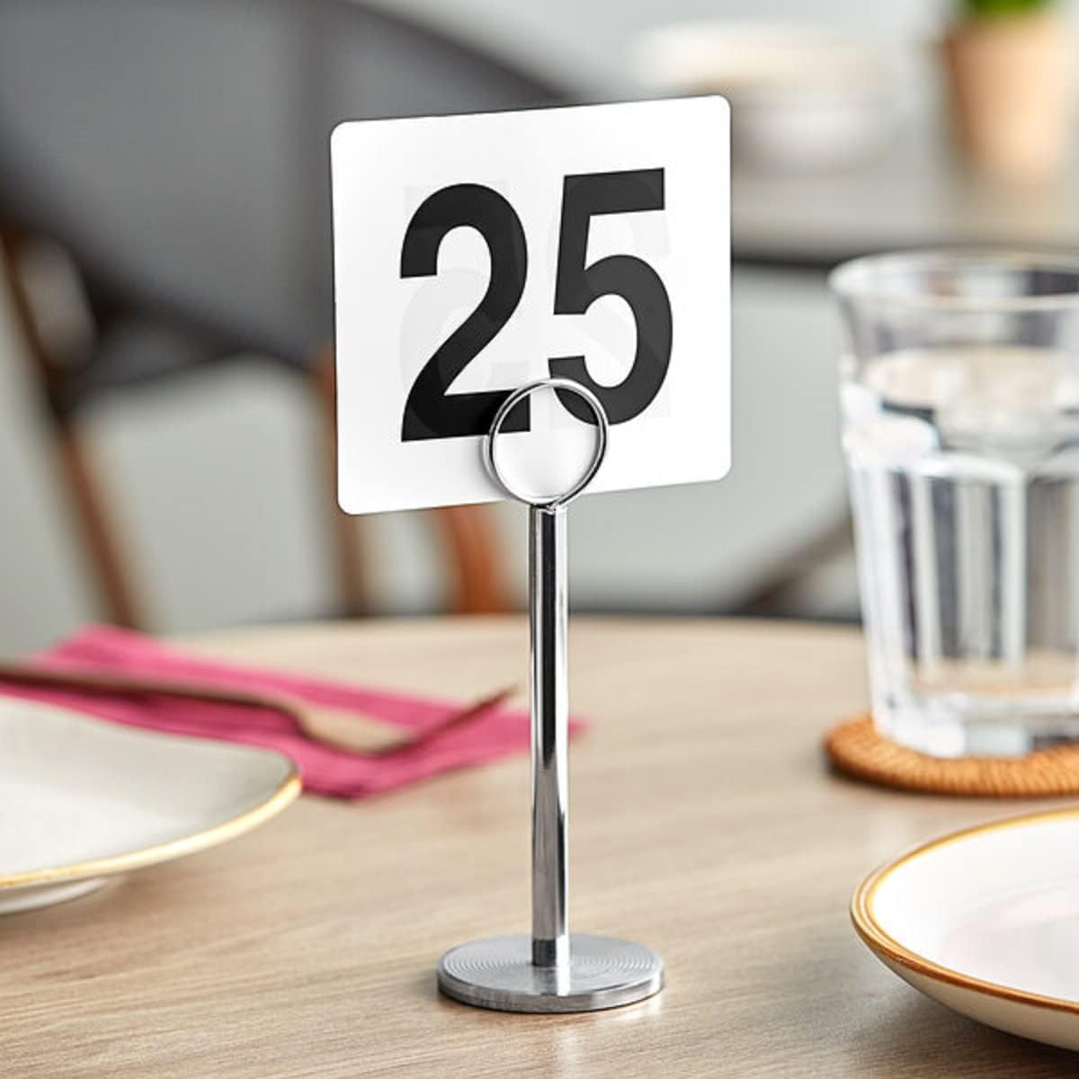 Plastic Table Numbers 4" x 4" Black on White Color Double Sided- Plastic Restaurant Wedding Table Number Cards Signs for Party Banquets Wedding Reception and Restaurants