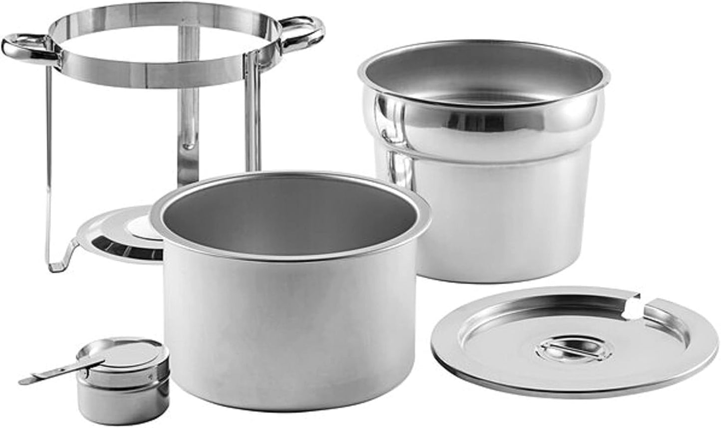 Stainless Steel Marmite Soup Chafing Dish Complete Set- Food Warmer Chafers and Buffet Warmer Set Soup Chafer Soup Warmer for Catering Event Party Holiday Buffet Weddings Catering