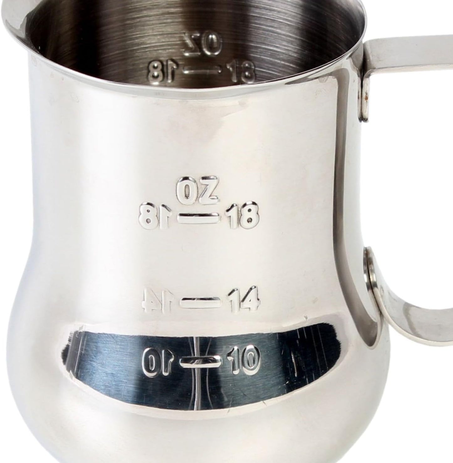 Stainless Steel Espresso Milk Steaming Pitcher with Measuring Scale- Steaming Pitcher Coffee Bar Cappuccino Barista Tools Milk Jug Steamer Frother Cup