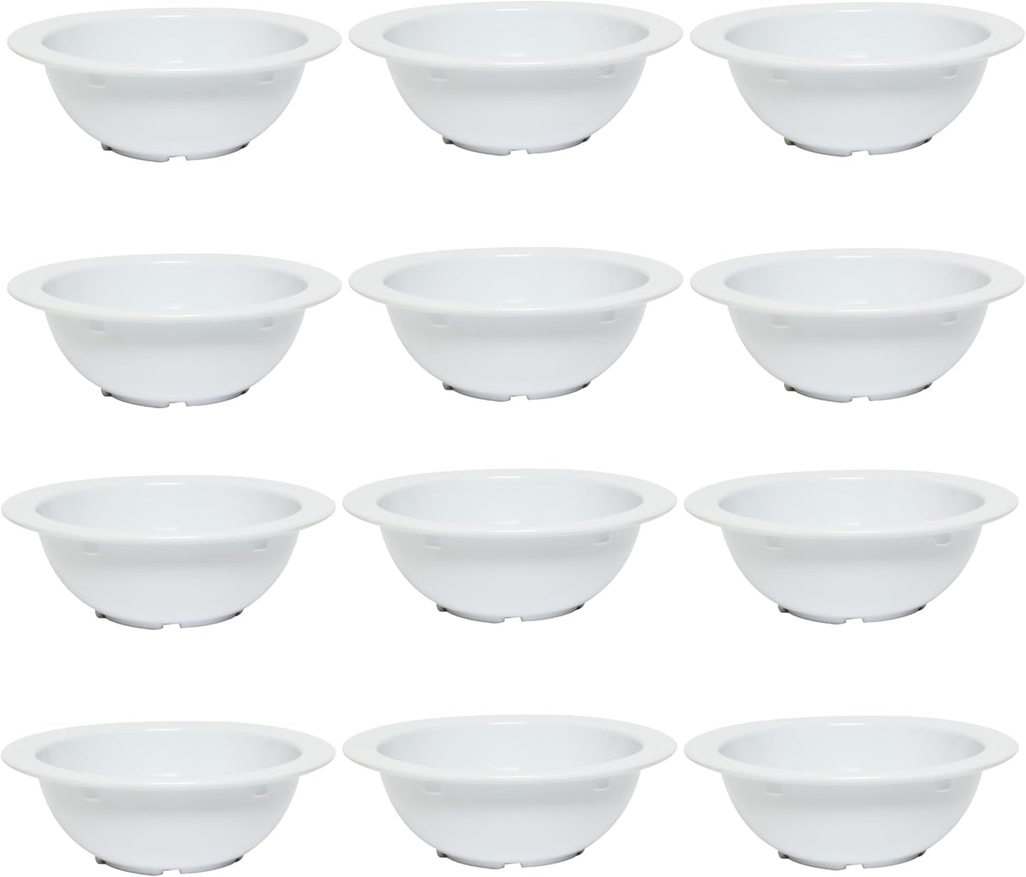 Grapefruit Bowl White Color Melamine Set of 12- Dishwasher Safe Break-Resistant Reusable Bowls Serving Bowl Soup Bowls Dessert Bowls for Fruits Salad Kitchen Restaurants