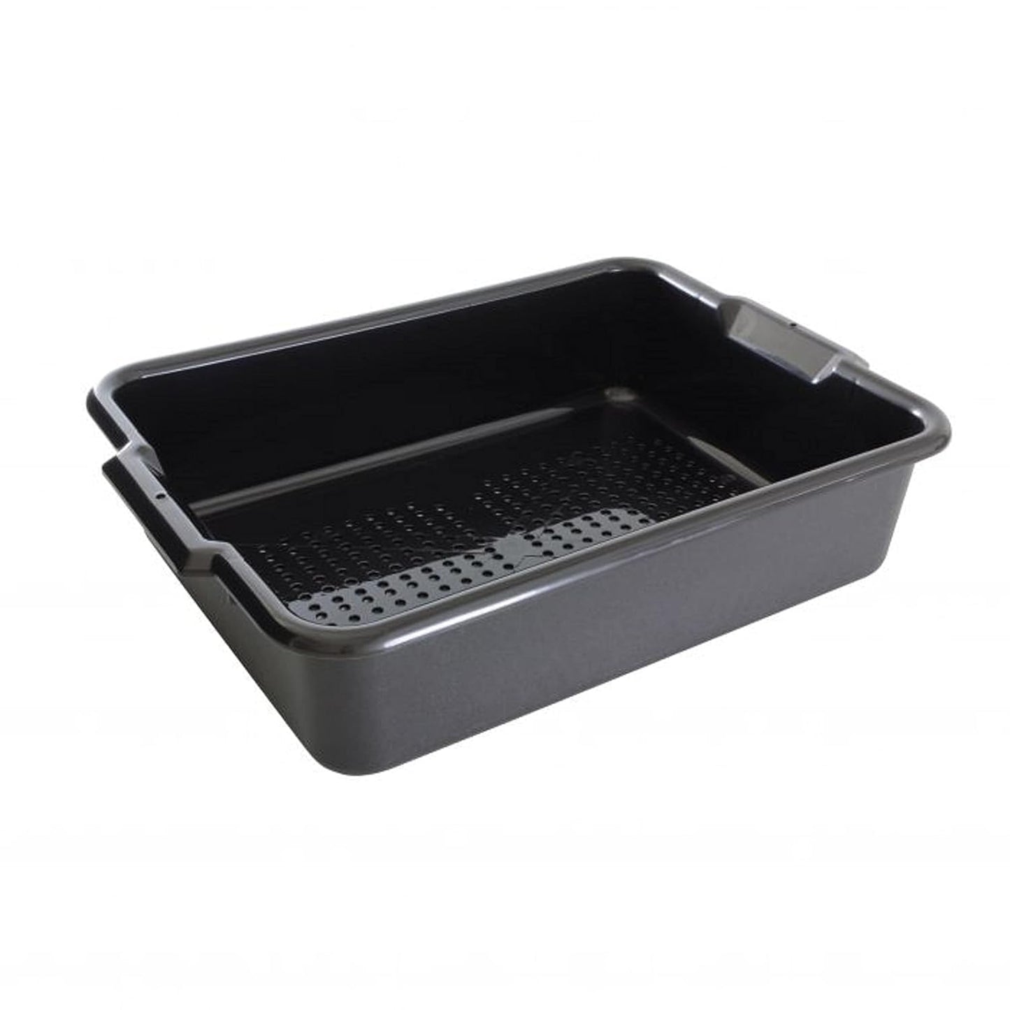 20-1/2" x 15-1/2" x 5" Utility Kitchen Perforated Bus Box/Tub/Bin with Handles - Heavy Duty Plastic Restaurant Tub/Dish Washing Box Wash Basin Tub for Kitchen Restaurants