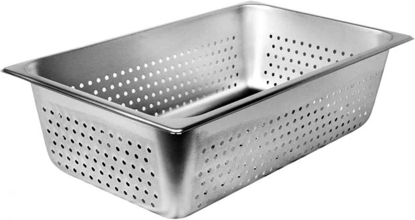 Deep Perforated Stainless Steel Anti-Jamming Steam Pan 24 Gauge - Chafing Steam Food Pan for Restaurant, Family Events, Personal Catering