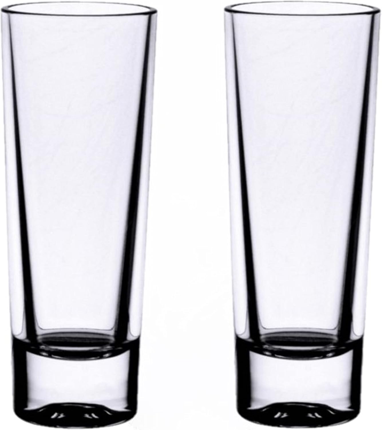Straight Round Shot Glass Polycarbonate with Heavy Base Clear Color Set of 2- Liquor Plastic Drinking Glass Clear Shot Glass Tequila Shots for Whiskey Tequila Vodka Espresso