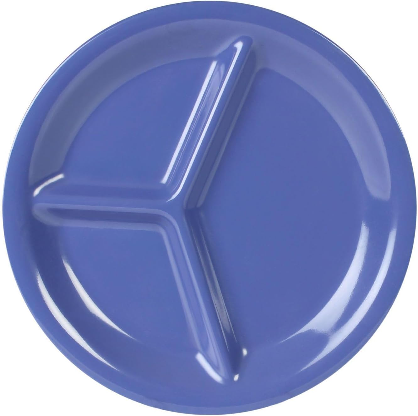 3 Compartment 10 1/4” Divided Plate Melamine Set of 12- Dishwasher Safe Break-Resistant Serving Platter Dinner Plates Portion Plates for Dinner Home Kitchen Restaurants