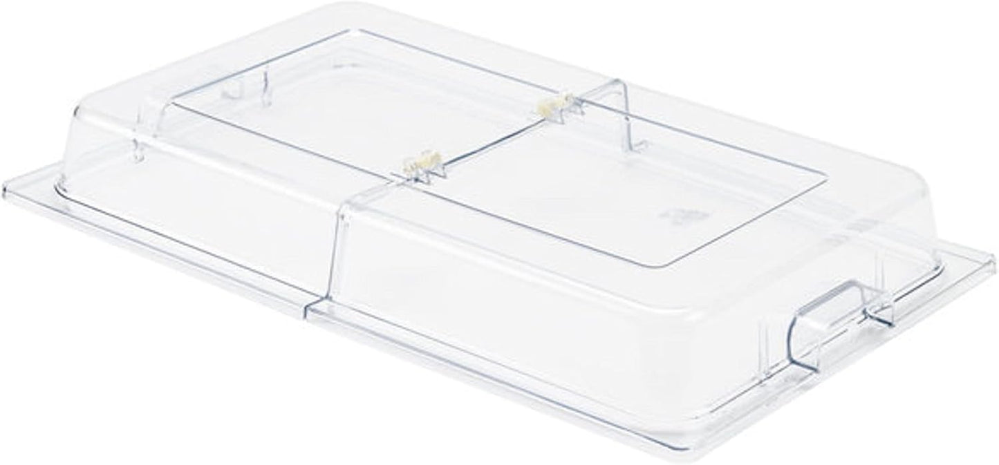 21" x 13" x 3" Full Size Polycarbonate Hinged Dome Cover Opens on both ends Clear Color- Food Pan Cover Pastry Cover Display Cover Serving Platter Covers Clear Food Pan
