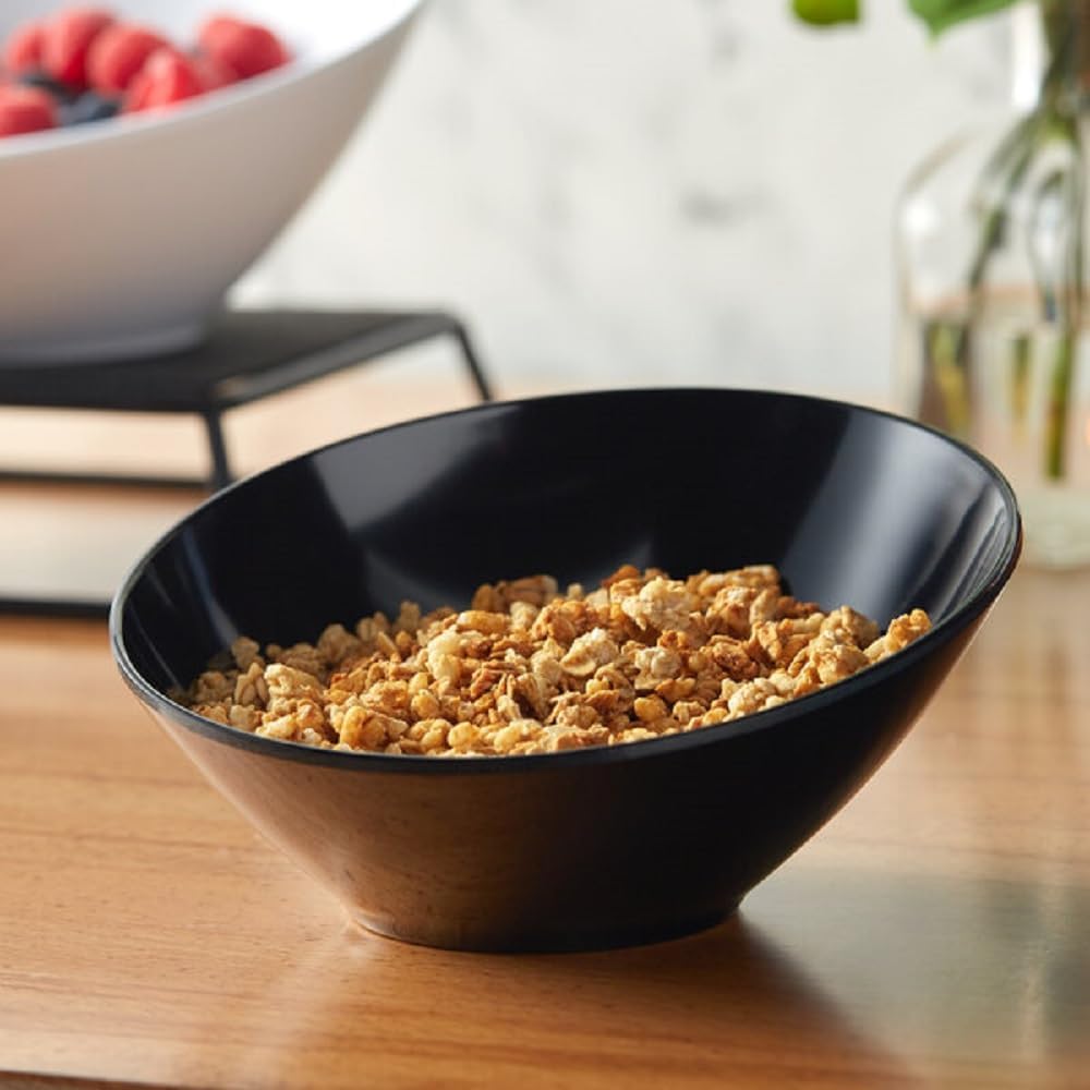 Cascading Bowl Melamine Set of 12- Dishwasher Safe Break-Resistant Serving Bowl Serving Dishes for Salads Rice Pasta Dessert Side Dishes Dinner Parties
