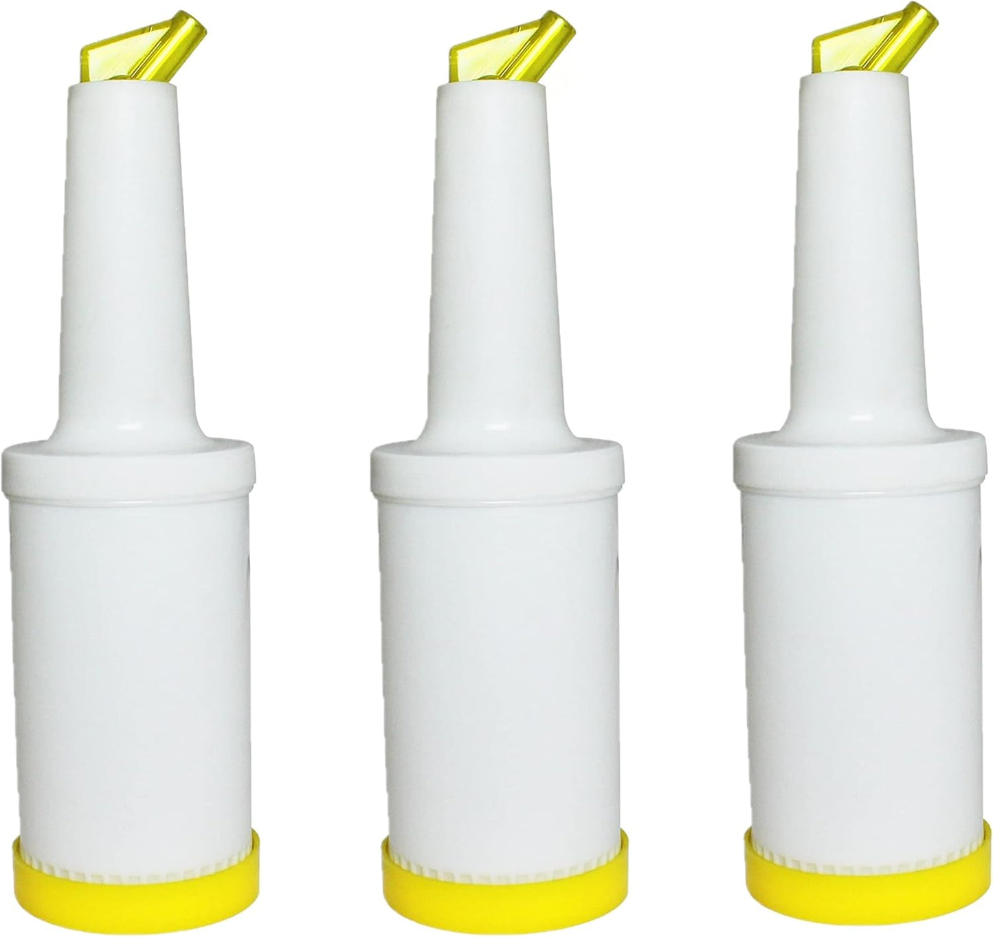 Pour and Store Fruit Juice and Liquor Pour Bottles Set of 3- Juice Pouring Bottle Containers Bar Pour Bottles Plastic Juice Pour Bottles Plastic Barware for Bars & Event