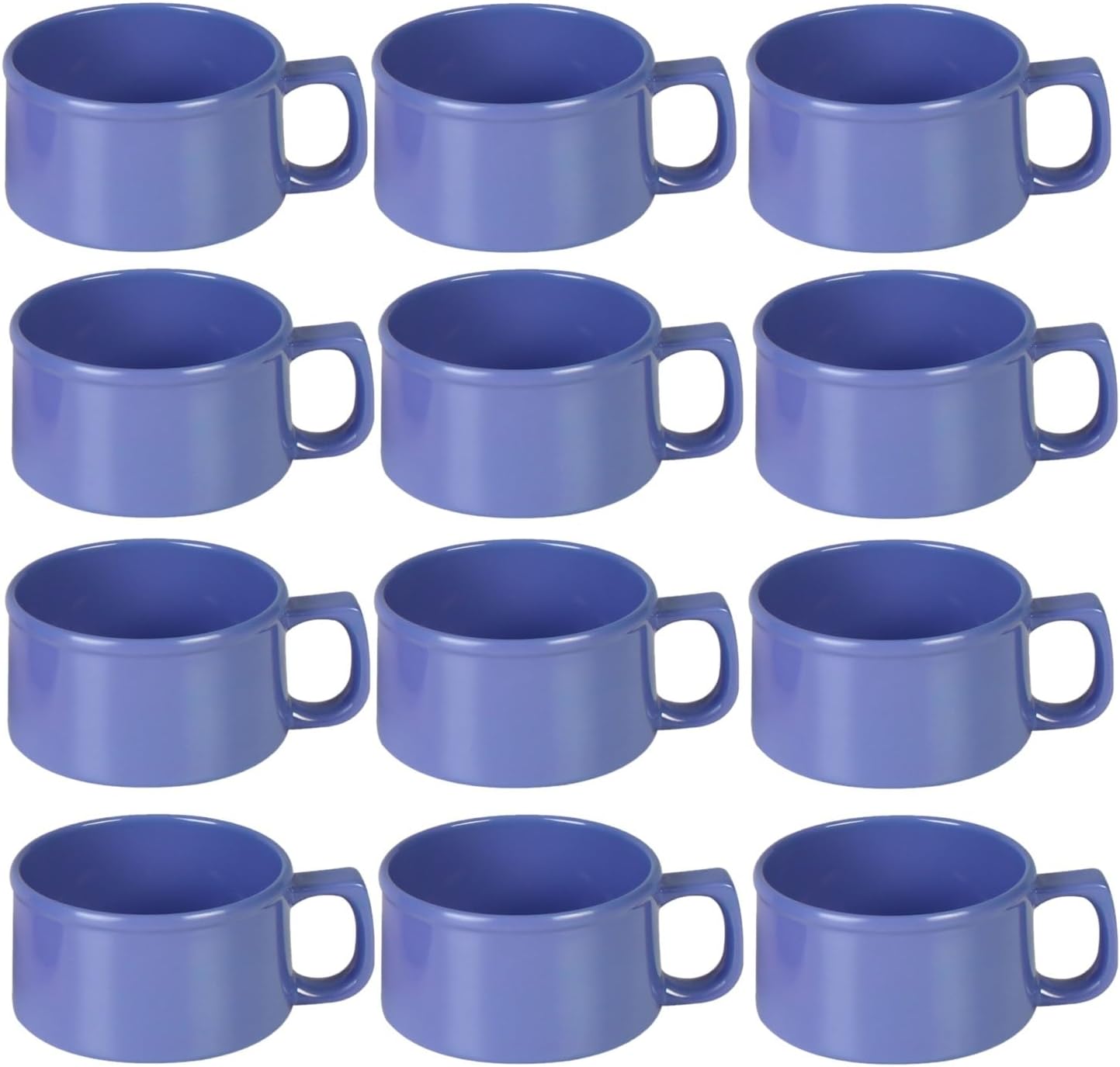 10 oz Soup Mug Melamine Set of 12- Dishwasher Safe Break-Resistant Coffee Cup Set Reusable Plastic Mug for Soups Latte Cappuccino Cocoa Hot Tea Home Cafe Restaurants