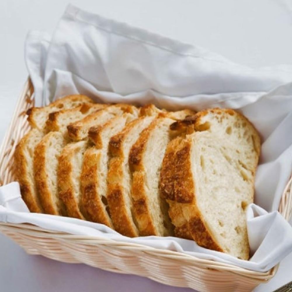 13" x 13" x 4-1/2" Square Hand-Woven Bread Basket Natural Color- Restaurant Woven Food Serving Basket for Fruit Bread Serving Basket Decorative Baskets Perfect for Cafe Home Restaurants