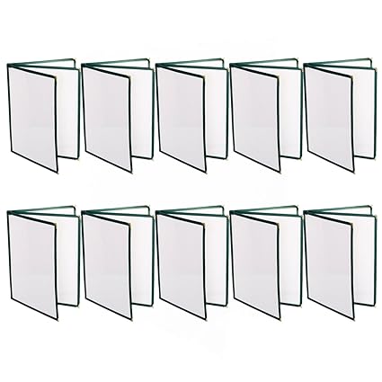 Triple Page Book Fold Restaurant Menu Covers 3 Page 6 View Set of 10- Crystal Clear Menu Covers Sleeve Menu Folder Menu Book Holders for Bar Cafe Restaurant