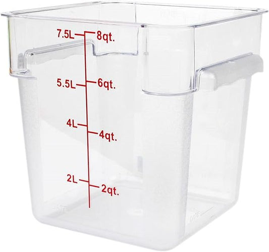 Polycarbonate Square Food Storage Container - Commercial Food Storage Containers Meal Prep Containers Reusable Food Containers for Pantry Kitchen Storage Organization