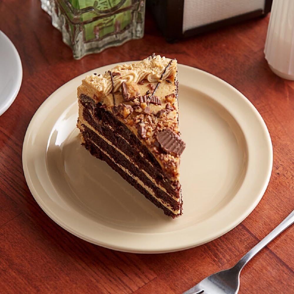 7-1/4" Dessert Plate Pure Melamine Set of 12- Reusable Plates Kitchen Plates Dinnerware Serving Platter Dishes Dishwasher Safe Break-Resistant for Home Kitchen