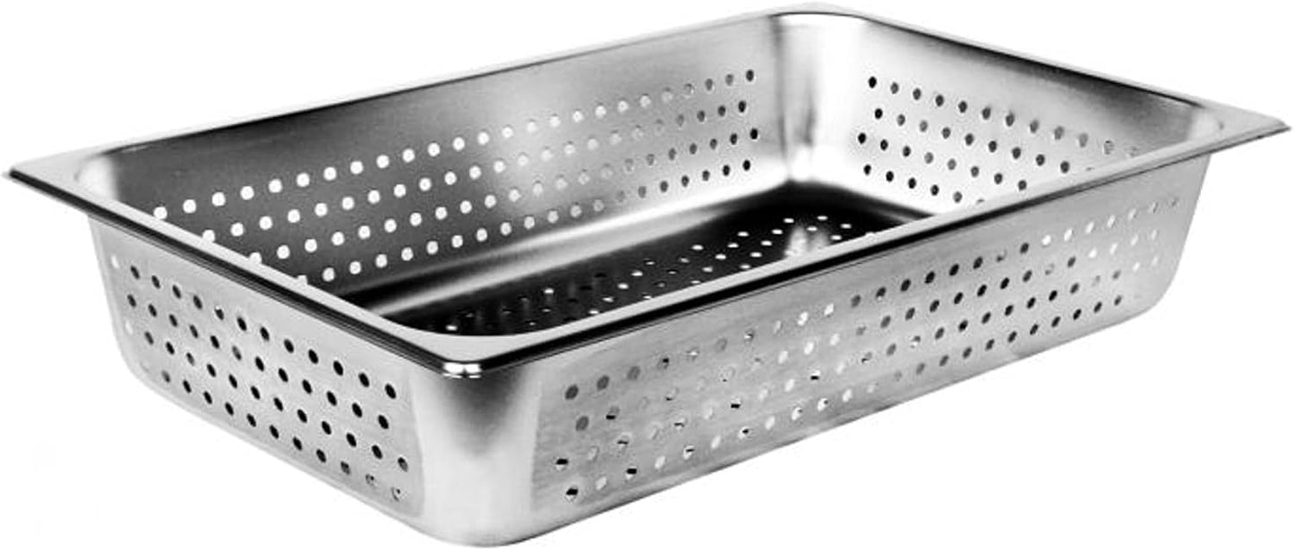 Deep Perforated Stainless Steel Anti-Jamming Steam Pan 24 Gauge - Chafing Steam Food Pan for Restaurant, Family Events, Personal Catering