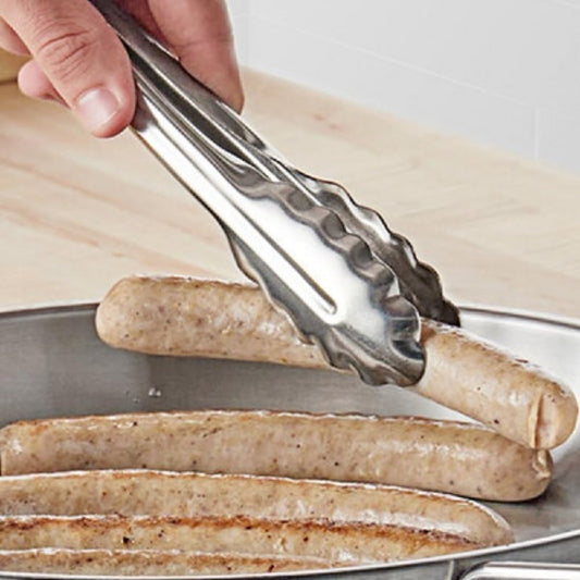 Stainless Steel Coiled Spring Utility Tong Extra Heavy Duty Set of 3- Kitchen Tongs Metal Food Tongs Premium Stainless Steel Tongs for Cooking Food Salad Grilling Barbecue BBQ Buffet