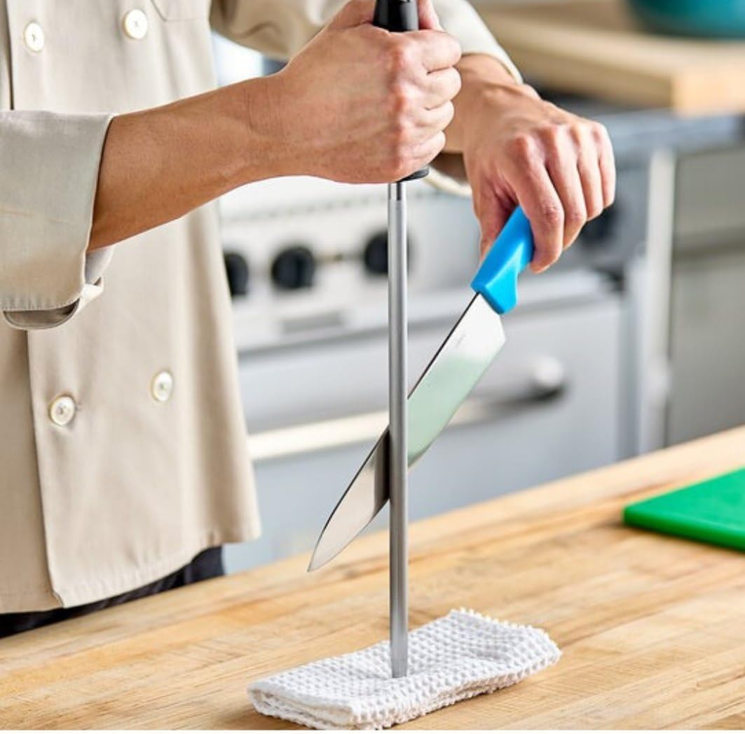 Diamond Steel Sharpener with Black Handle- Knife Sharpener Rod Sharpening Rod Kitchen Knives Sharpener for Home Kitchen Restaurant Hunting