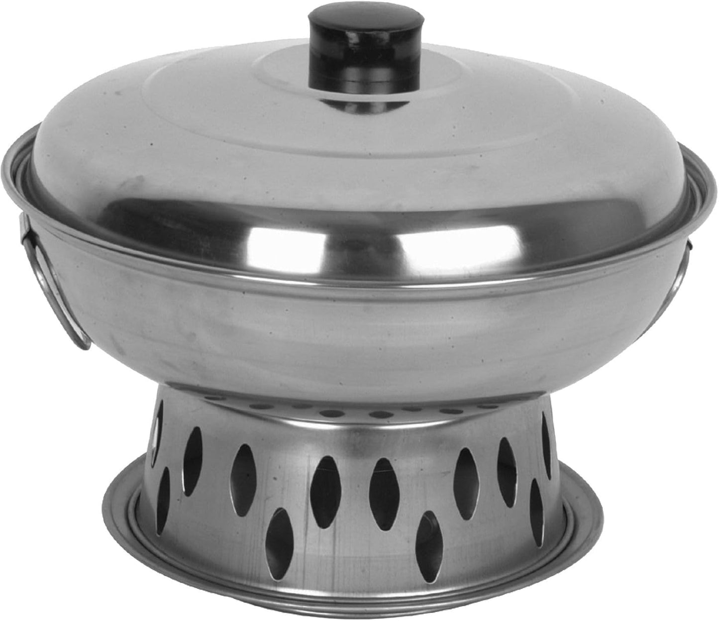 Stainless Steel Round Wok Chafer - Round Chafing Dish Chaffing Servers with Covers Food Warmer for Home Restaurant Parties Buffets