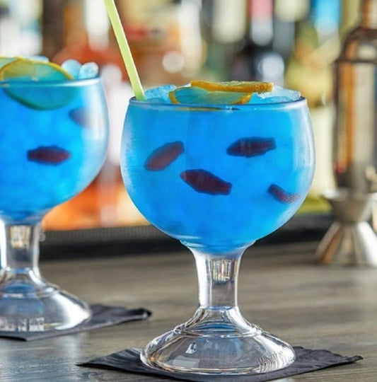 24 oz Schooner Polycarbonate with Heavy Base Clear Color Comes in Each- Liquor Plastic Stemware Large Shrimp Cocktail Glasses Goblet Large Stemmed Glass for Coronaritas Margaritas