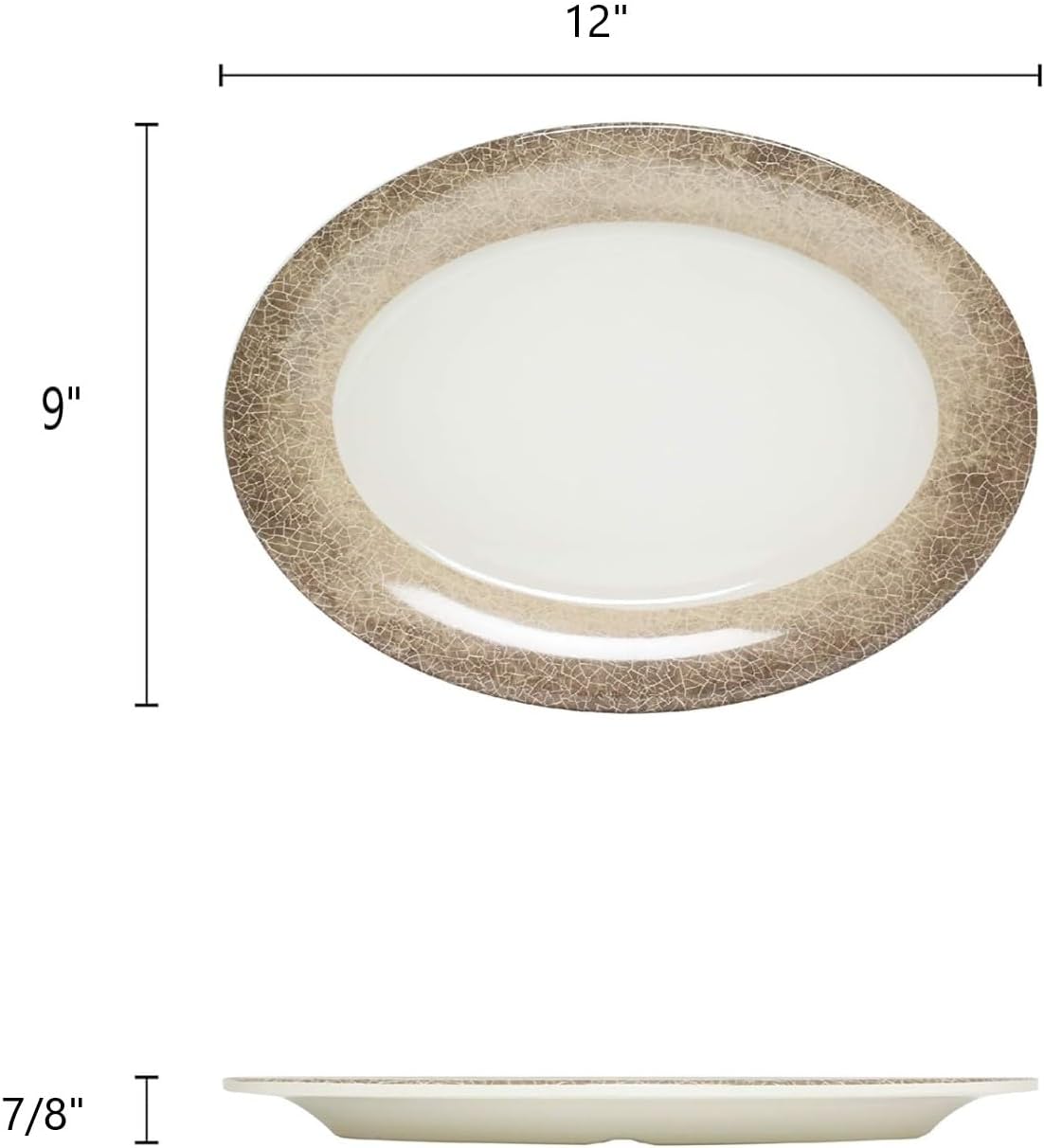 Oval Platters Melamine Set of 12- Dishwasher Safe Break-Resistant Reusable Serving Platter Plates Kitchen Plates Dinnerware Appetizer Plates Serving Plate