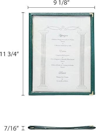 Triple Fold Restaurant Menu Covers 3 Page 6 View Set of 10- Crystal Clear Menu Covers Fits A4 Size Paper Sleeve Menu Folder Menu Book Holders for Bar Cafe Restaurant